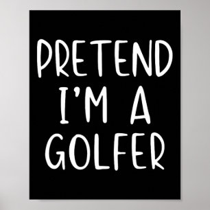 Póster Disfraz de golfista falso Halloween simple diverti