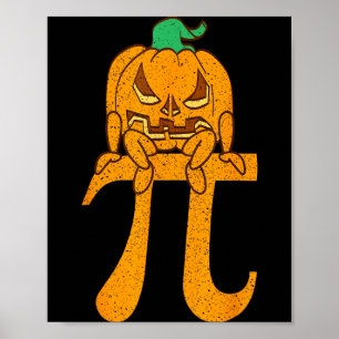 Póster Disfraz de Halloween calabaza amante de las matemá