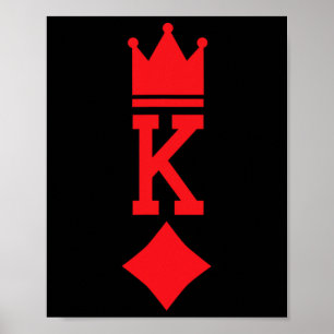 Póster Disfraz de Halloween con cartas de juego del rey d
