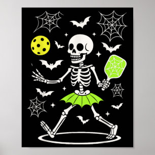 Póster Disfraz de Halloween con pelotas, Skelet de tempor