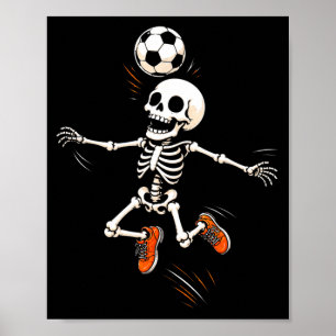 Póster Disfraz de Halloween de balón de fútbol de esquele