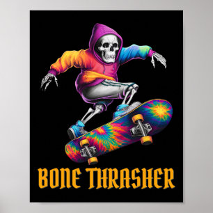 Póster Disfraz de Halloween de esqueleto azotador de hues