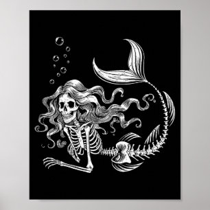 Póster Disfraz de Halloween de Esqueleto de Sirena Divert