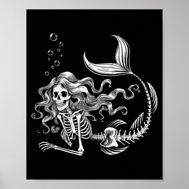 Póster Disfraz de Halloween de Esqueleto de Sirena Divert (Frente)