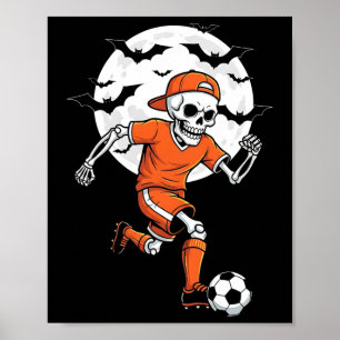 Póster Disfraz de Halloween de fútbol de esqueleto divert