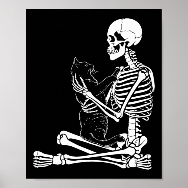 Póster Disfraz de Halloween de gatito esqueleto de las ar (Frente)