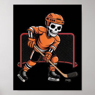 Póster Disfraz de Halloween de hockey sobre hielo de esqu