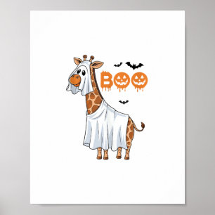 Póster Disfraz de Halloween de jirafa Boo lindo Amante de