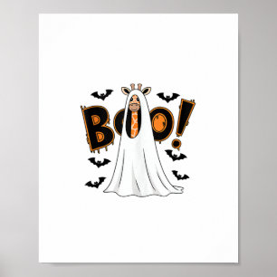 Póster Disfraz de Halloween de jirafa Boo lindo Amante de
