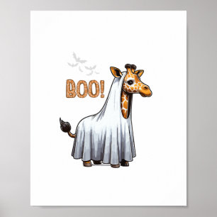 Póster Disfraz de Halloween de jirafa linda Boo Amante de