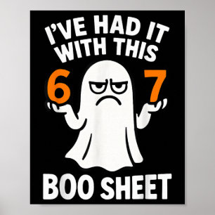Póster Disfraz de Halloween de meme 67 6 7 Hoja divertida