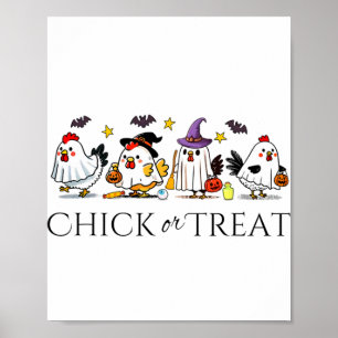 Póster Disfraz de Halloween de Pollo Espeluznante Bruja D