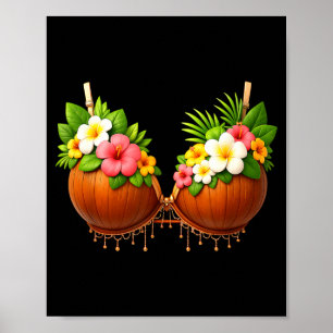 Póster Disfraz de Halloween de sujetador de coco DIY dive