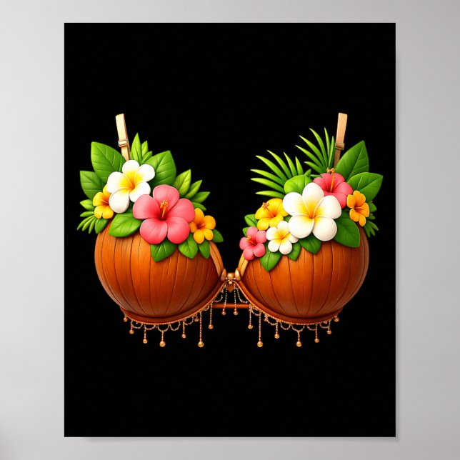 Póster Disfraz de Halloween de sujetador de coco DIY dive (Frente)