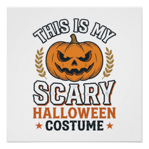 Póster Disfraz de Halloween espantoso Calabaza Diseño vec