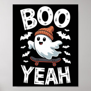 Póster Disfraz de Halloween Fantasma Patineta Boo Yeah Ni