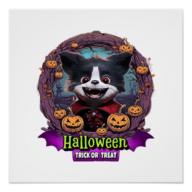 Póster Disfraz de Halloween para cachorro (Anverso)