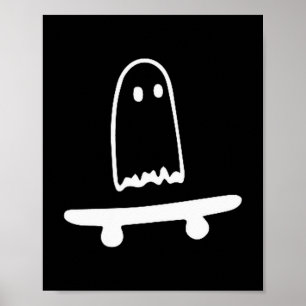 Póster Disfraz de Halloween Perezoso de Patineta Fantasma