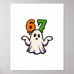 Póster Disfraz de Halloween Scp 67 Meme de Fantasma Lindo