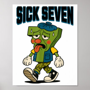 Póster Disfraz de Halloween Sick Seven 67 para diseño pop