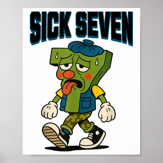 Póster Disfraz de Halloween Sick Seven 67 para diseño pop (Frente)