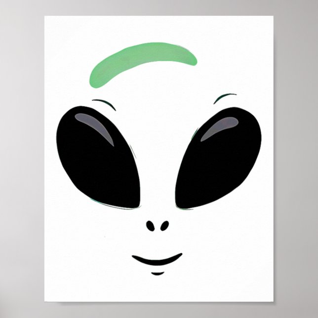Póster Disfraz de Halloween verde alienígena (Frente)