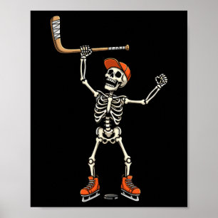 Póster Disfraz de hockey sobre hielo de esqueleto diverti