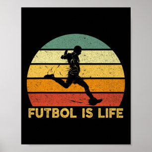 Póster Disfraz de jugador de fútbol vintage retro La vida