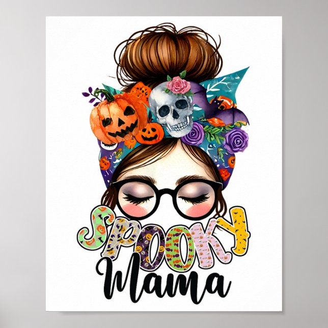 Póster Disfraz de mamá Fiesta Mami Halloween (Frente)