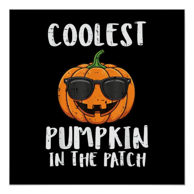 Póster Disfraz de parche de calabaza más cool de Hallowee (Anverso)