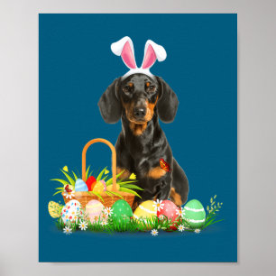 Póster Disfraz de Pascua de conejito del día de Pascua de