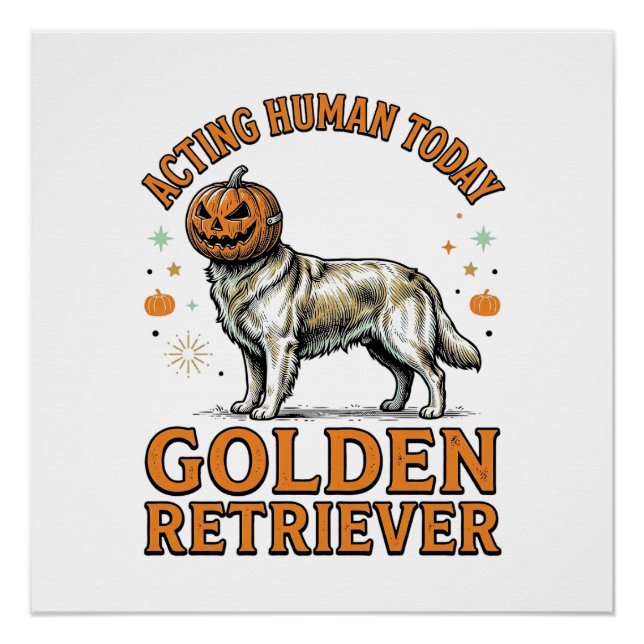 Póster Disfraz de perro de calabaza de Halloween Retrieve (Anverso)