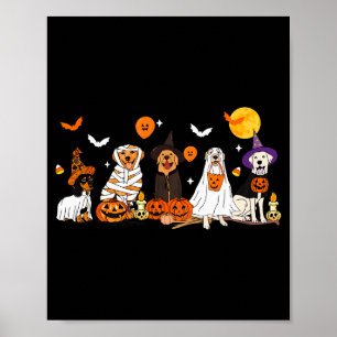 Póster Disfraz de perro fantasma bruja momia de Halloween