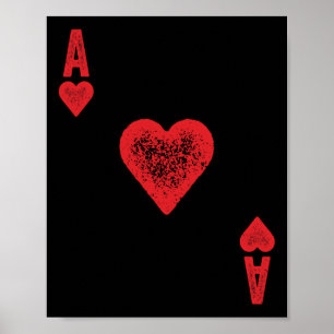 Póster Disfraz De Tarjeta De Ace Of Hearts