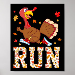 Póster disfraz de Turkey Run de Acción de Gracias trotand