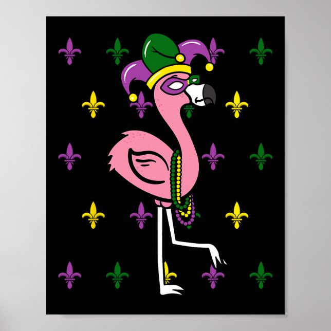 Póster Disfraz del desfile de carnaval de Mardi Gras Flam (Frente)