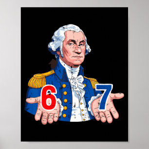 Póster Disfraz divertido 67 de Washington 6 7 Meme Seis S