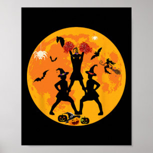 Póster Disfraz divertido de animadora de Halloween porris