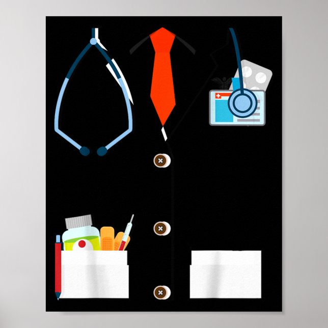 Póster Disfraz divertido de bata blanca de laboratorio de (Frente)