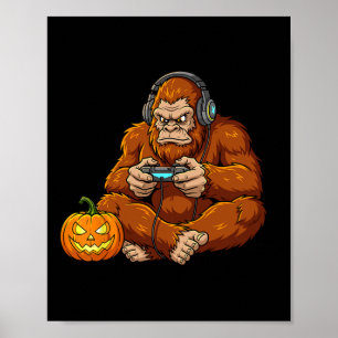 Póster Disfraz divertido de Bigfoot para Halloween para j