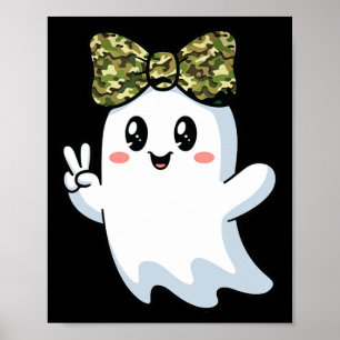 Póster Disfraz divertido de Halloween Camuflaje Fantasma