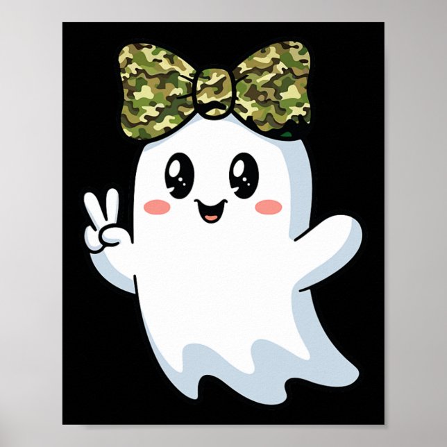 Póster Disfraz divertido de Halloween Camuflaje Fantasma  (Frente)