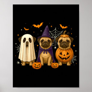 Póster Disfraz divertido de Halloween de bruja fantasma p