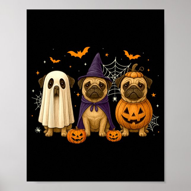 Póster Disfraz divertido de Halloween de bruja fantasma p (Frente)