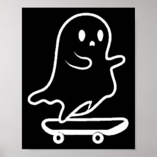 Póster Disfraz divertido de Halloween de fantasma en mono