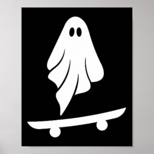 Póster Disfraz divertido de Halloween de fantasma en mono