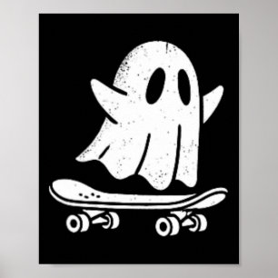 Póster Disfraz divertido de Halloween de fantasma haciend