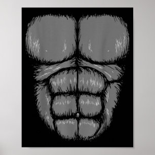 Póster Disfraz divertido de Halloween de gorila mono en l