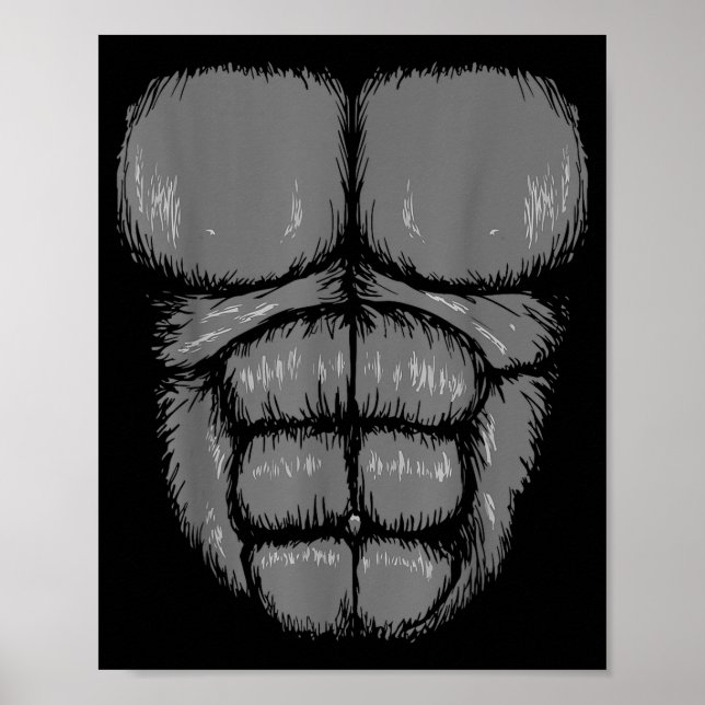 Póster Disfraz divertido de Halloween de gorila mono en l (Frente)