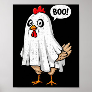 Póster Disfraz divertido de Halloween de pollo lindo Boo